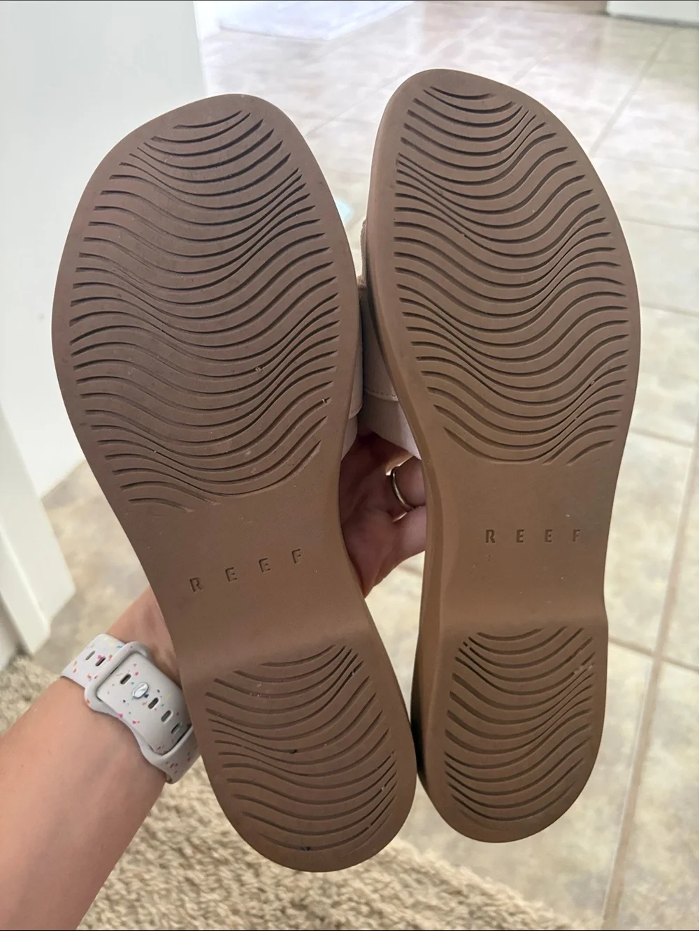 Reef Women's Slide Sandals in Light Pink with Oversized Buckle